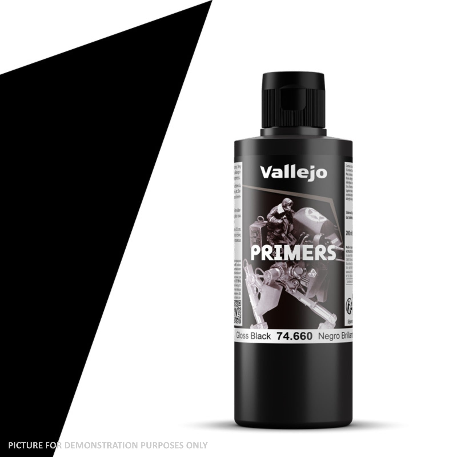 Vallejo Surface Primer - Gloss Black Primer 200ml